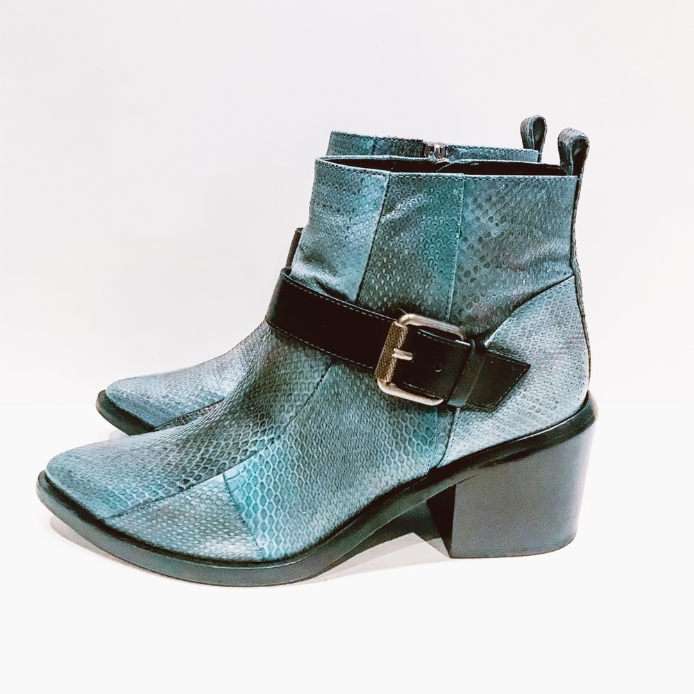 All Saints blue snake skin Western boots